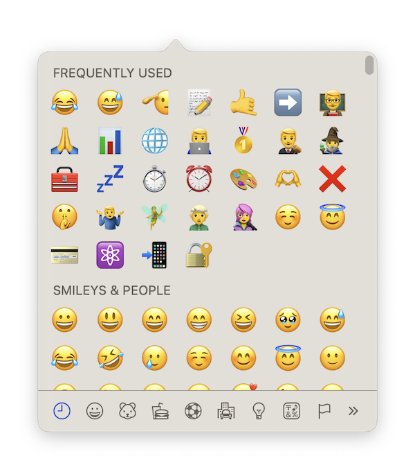 MacOS emoji selector